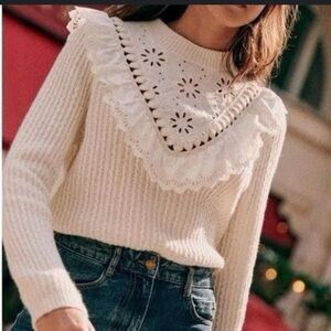 Sézane Armel Jumper in Cream Size XS